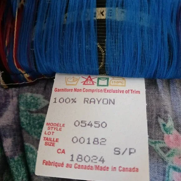 Jean Works Women's Long Summer Skirt Floral Design Size S/P Light Weight Blue - Picture 6 of 8